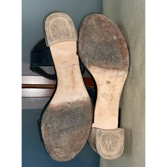 STUART WEITZMAN Shaila Broadband Leather City Open Toe Block Heel Sandals 8.5 - Picture 8 of 8